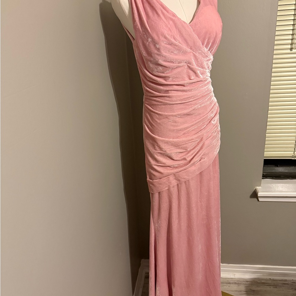 Elegant Pink Velvet Formal Dress